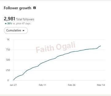 2,981 total followers at the end of the displayed reporting period.